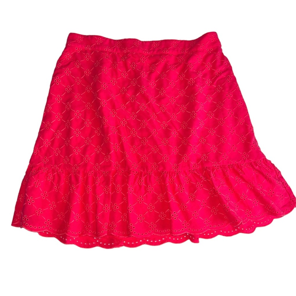 LOFT Petites Coral Eyelet Flutter Skirt 10P